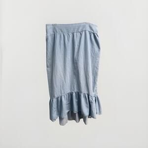Jessica Simpson Chambray Lightweight Skirt With Ruffle Sz 2X Boho Prairie